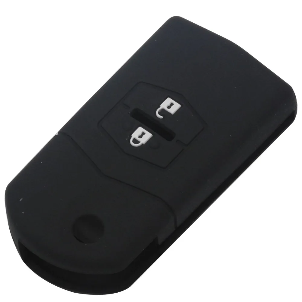 jingyuqin Silicone Flip Car Key Cover for MAZDA 2 3 M3 M5 M6 RX-8 MX-5 Atenza CX5 CX-7 CX-9 2 Buttons Fold Remote Fob Case