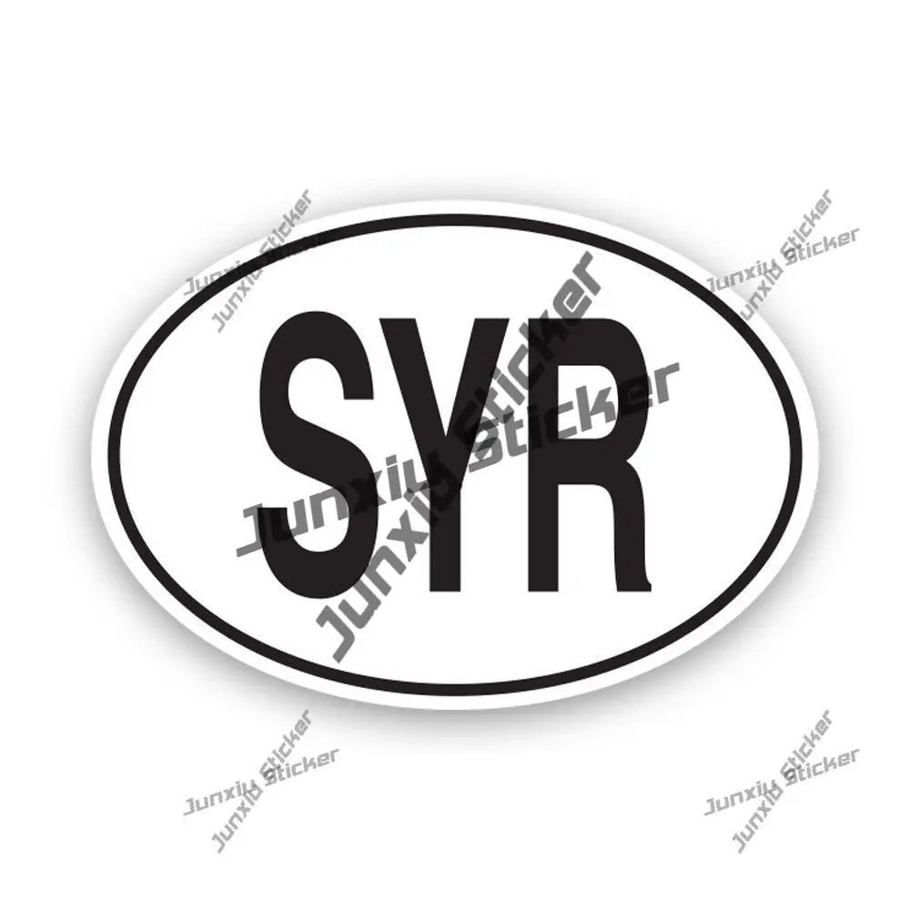 

Syria SYR Country Code Oval Sticker Syrian Flag Decal for SUV Motorcycle Off Road Waterproof UV Protected Sticker for Car Laptop