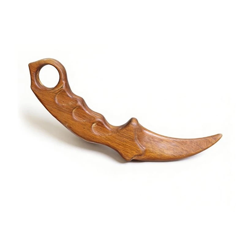 ABEZ Claw Knife Golden Sandalwood 2Pcs Ornament, Wooden Carving Practice Tool For Performance Training& Home Decor