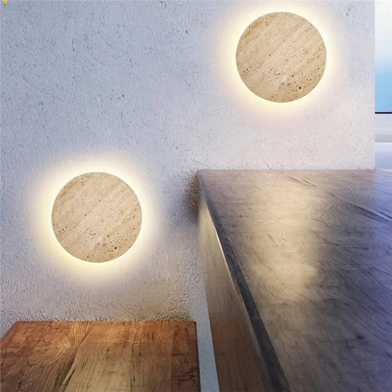 YANA50I Waterproof Outdoor LED Yellow Travertine Stone Wall Light Suitable For Garden Villa Fence