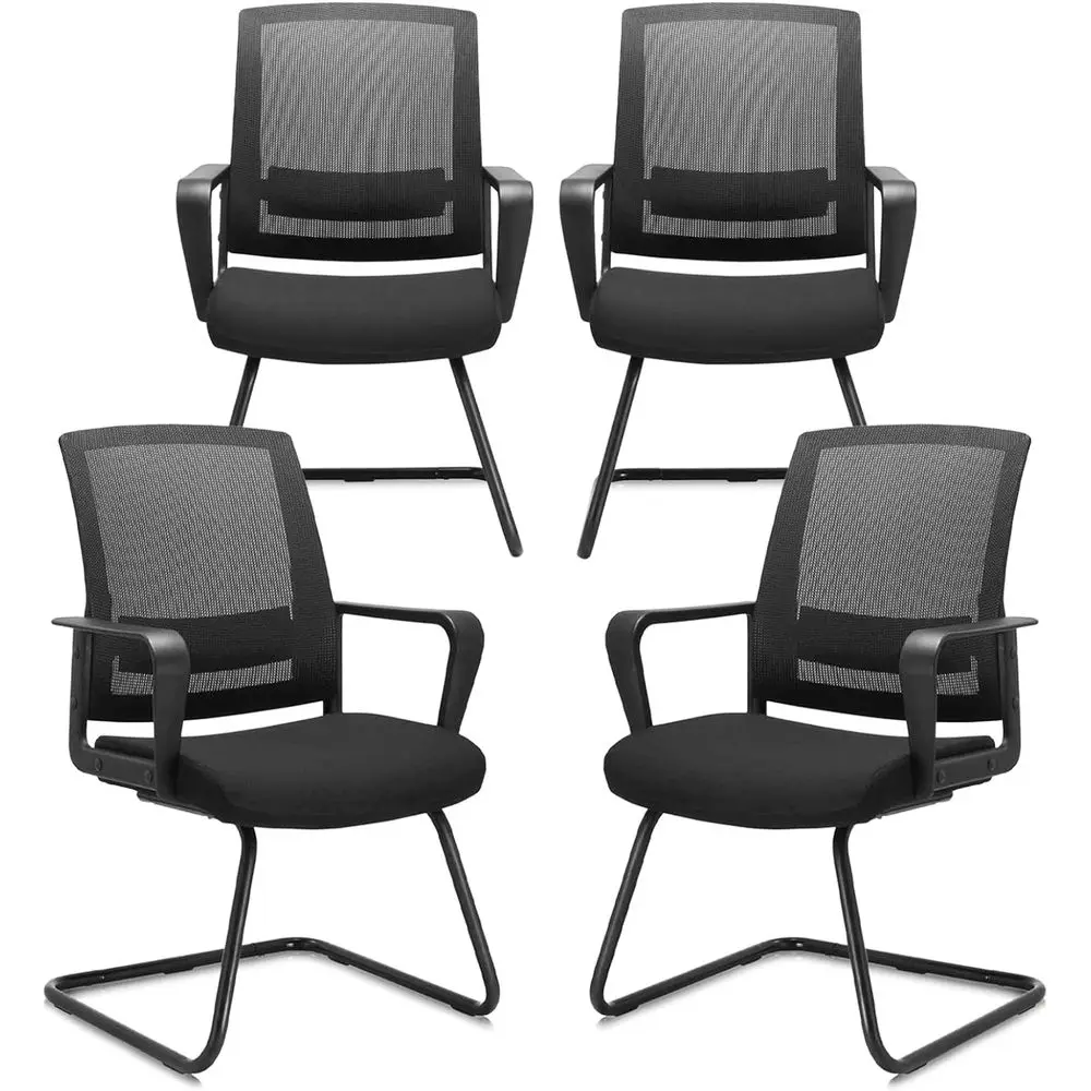 

Комплект из 4 эргономичных кресел с сетчатой спинкой и поясничной поддержкой для конференц-залов