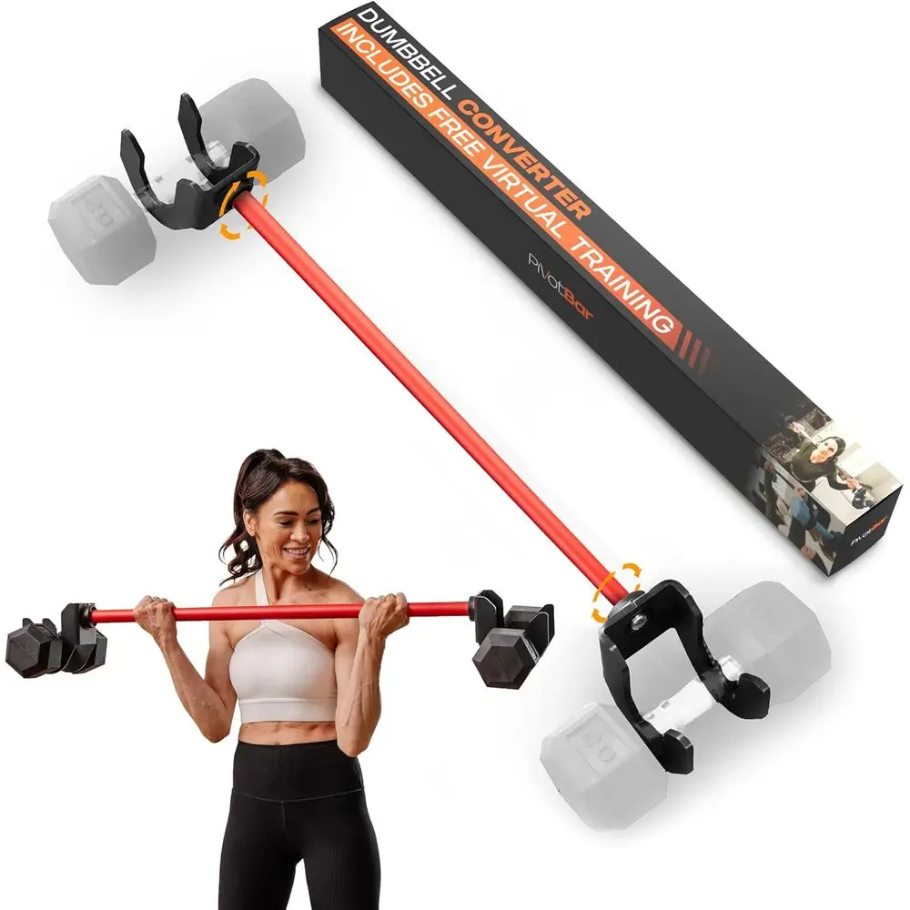 

Balanced Rotating Dumbbells, Convertible Bar Set, Non-Slip Grip, Compact Storage, Fits All Dumbbell Sizes