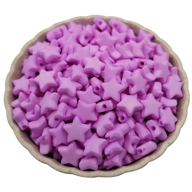 50Pcs 9mm For Jewelry Making Accessories Craft Acrylic Loose Beads  Star Shape Multicolored DIY