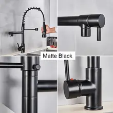 Black Dual Spout Kitchen Faucet #6