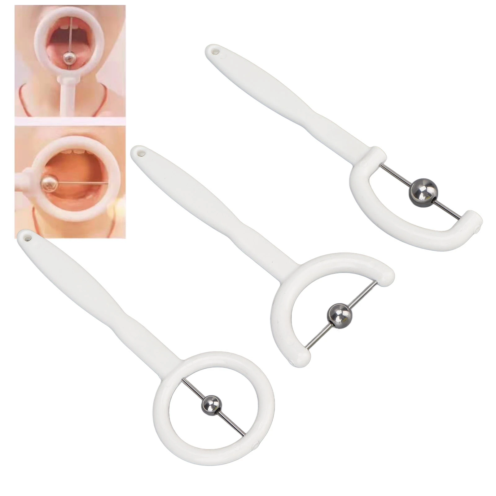 Tongue Tip Exercise Set 304 Stainless Steel Balls Oral Muscle Strength Tongue Training Tools White Tongue Tip Exercise Set