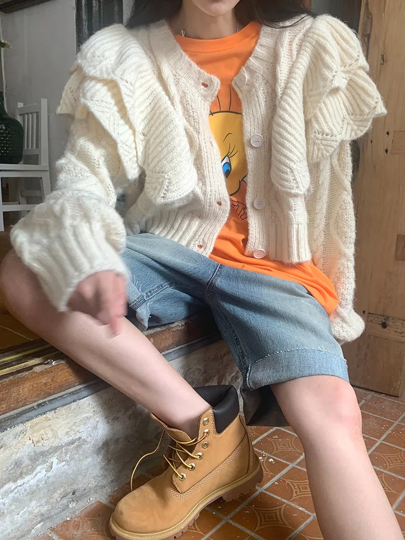 Retro Design Lange Sve Gestrickte Pullover frauen Schwere Verzierte Chic Herbst Winter Neue Sle Street Faion Chinesischen Herkunft