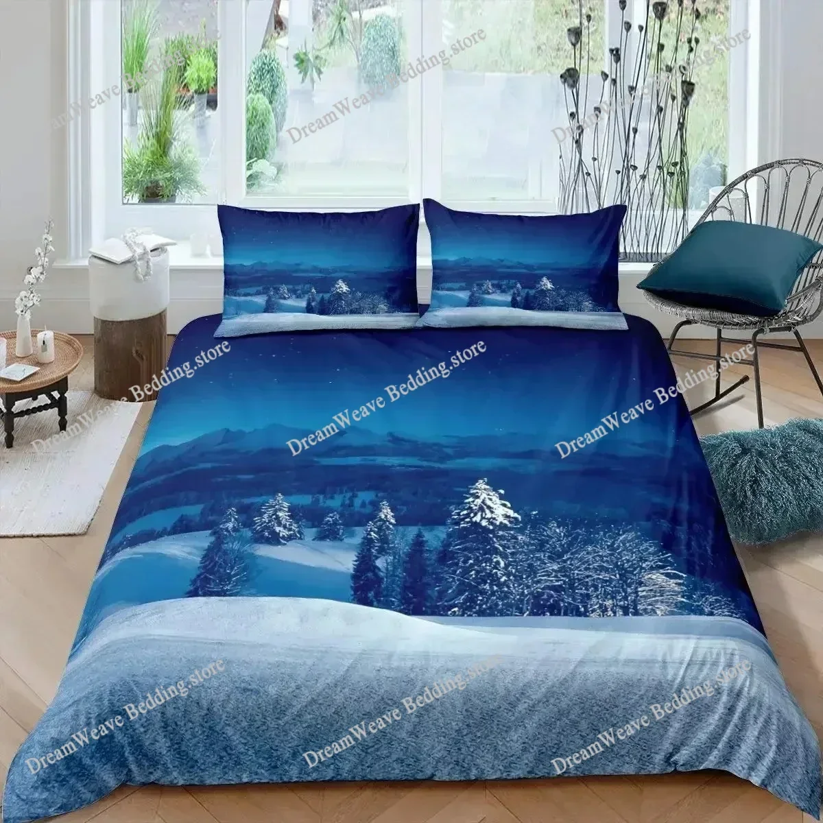

Snow Mountain Duvet Cover Set 3D Sea Waves Bedding Set Landscape King Size Comforter Cover Nature Scenery Polyester Quilt Cover9