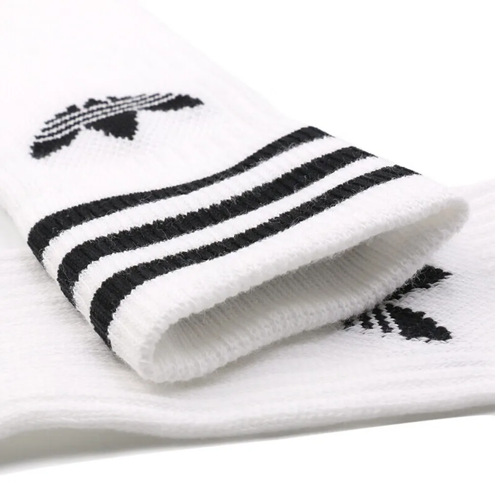 Adidas Trefoil Men's and Women's Basketball Socks: Non-Slip, Durable, Comfortable, and Breathable—White, 3-Pack S21489 view 5