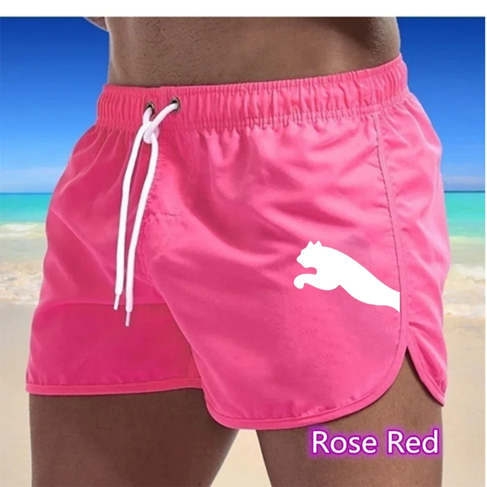 2025 summer hot men's beach pants luxury sexy swim shorts fast dry breathable casual pants fitness running elastic waist shorts