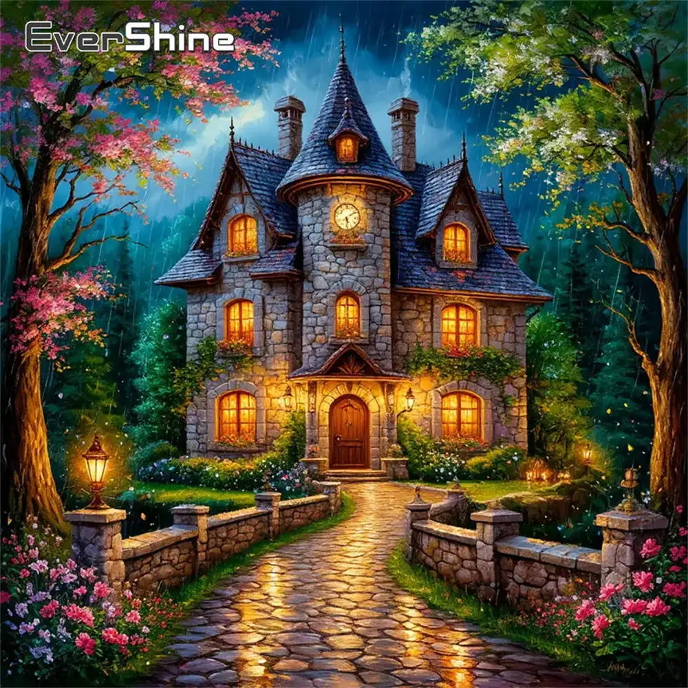 Evershine Diamant-Gemälde, Hund, Tier, Cartoon, komplett, quadratisch, rund, Diamant-Mosaik, Badezimmer, DIY-Bastelset, Heimdekoration