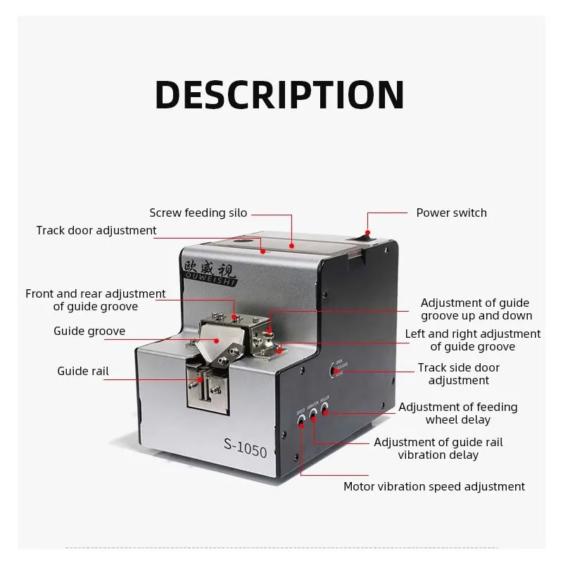 Fully Automatic Screw Arrangement Machine M1-M5 Screws Feeder Tools 1-5mm Screw Arrangement Feeding Machine 110V 220V