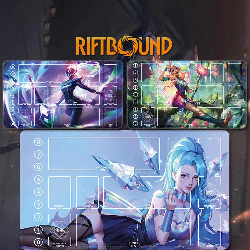 Runes Battlefield Ahri English version Anime Game Battle card Rubber Card Pad Mouse Pad Keyboard Pad 600*350*2mm