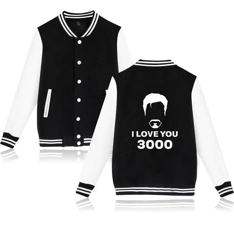 I love you 3000 times fashion hip hop baseball jacket men women hoodie sweatshirts coats casual long sleeve hoodies jackets tops