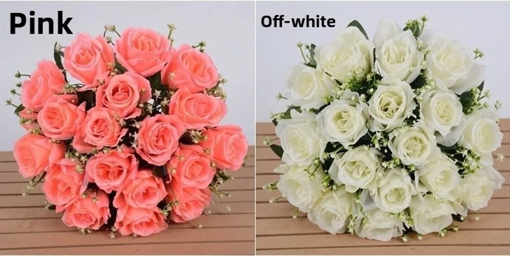 18 Köpfe Echte Glückliche Blume Mini Fotografie Foto Geschenk Valentinstag Blumen 10 Farben Natürliche Simulierte Rose Heimdekoration – Detail 3