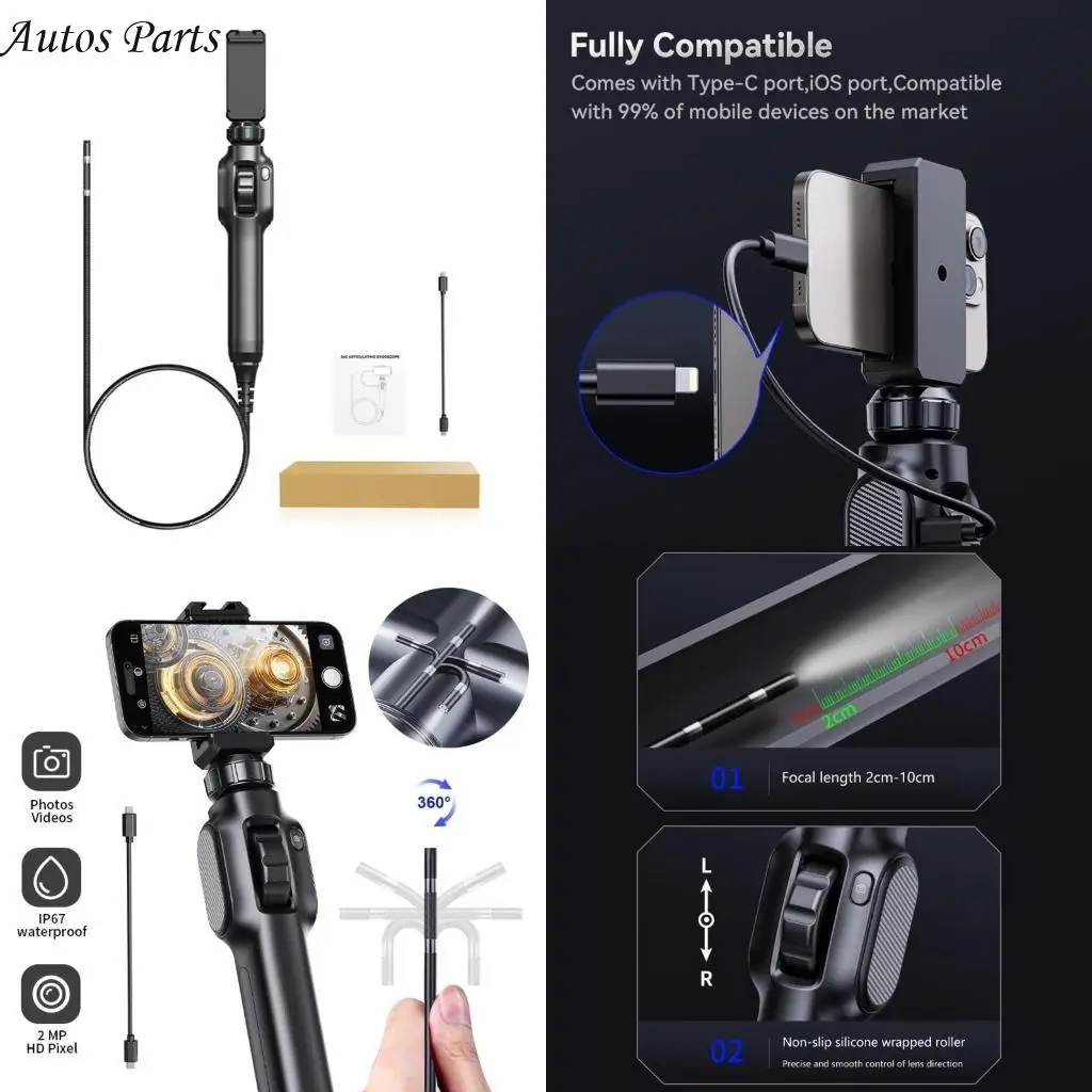 

57BA Waterproof Industrial Inspection Camera Flexible Handheld Borescope ABS for Comprehensive Equipment Maintenance & Repair