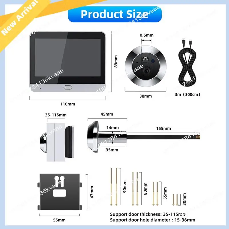 M01K Tuya Peephole Camera Mobile Phone Remote Monitoring Wifi HD Video Doorbell Wireless Intercom Video