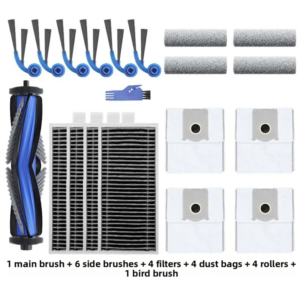 Home Cleaning Vacuum Accessory Kit Cleaning Brush ABS Rubber Main Brush Adjustable Rotation Washable HEPA Filter