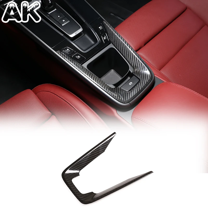 

Для Porsche 911 992 Targa Turbo Carrera GT4 2019-2026: Накладка на центральную консоль из настоящего карбона для подстаканника, внешняя панель, аксессуары