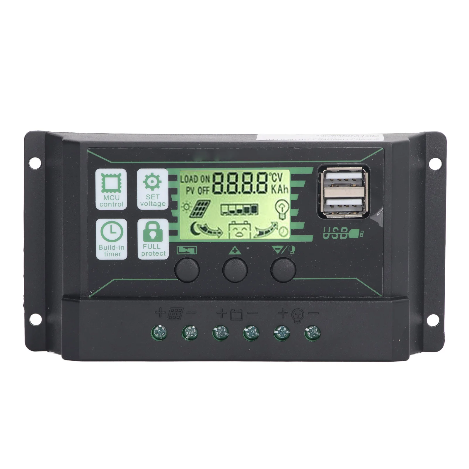 PWM Solar Charge Controller Regulator 100A Efficient Automatic Recovery CD Display for OPEN AGM GEL Batteries 12V 24V