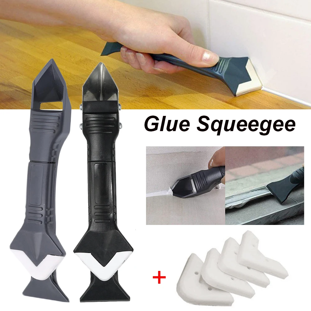 3 in 1 Tool Kit 6pcs/Set New Plastic Scraper Glass Glue Shovel Glue Dead Angle Scraper Knife Shovel Sealant Remover