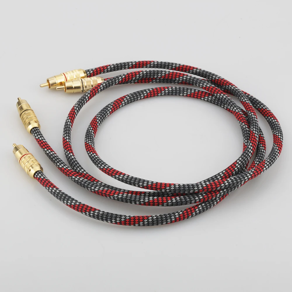 Audiocrast OFC Copper Fully shielding Analogue Audio Cable Phono RCA Interconnect Cable 2RCA-2RCA signal cable