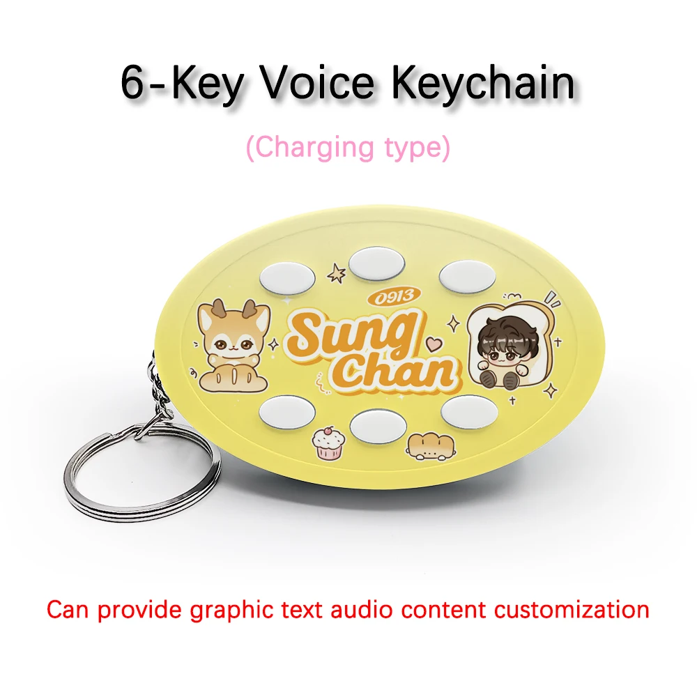 Creative Voice Keyring For RIIZE Team Member Sung Chan 6-Key Audio Picture Customization Rechargeable Type Keychain Pendant Gift