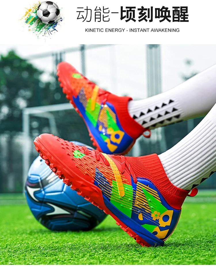 Neue Männer Fußball Schuhe Hochwertige Outdoor Hohe Knöchel Ultraleicht Indoor Fußball Stiefel Nicht-Slip Sport Schuhe Futsal Nicht-Slip – Detail 21