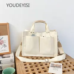 YOUDEYISI Women's Tote Bag Casual Canvas Large Capacity Shopping Female Crossbody Solid Shoulder Shopper Bags For Women Handbag