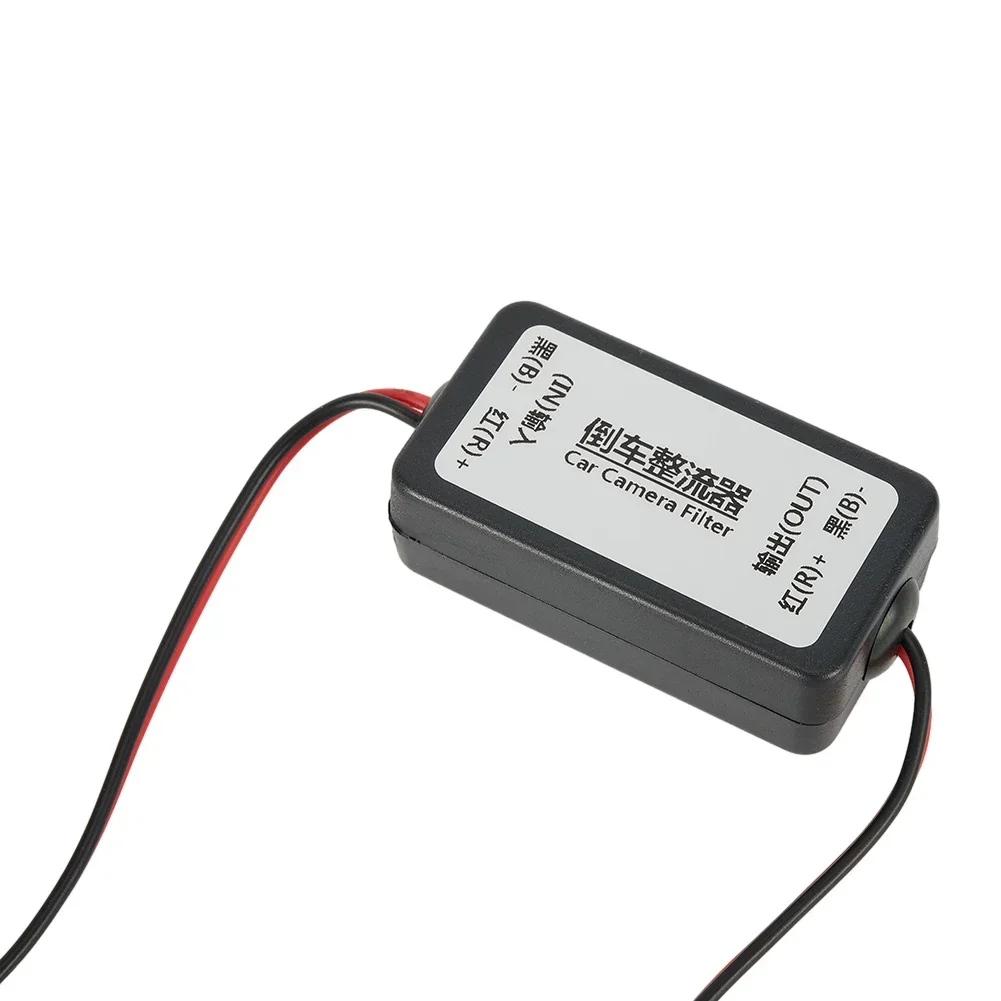 Rectifier DC 12V Power Car Rear View Camera Power Relay Capacitor Auto Camera Filter Relay Capacitors Filter Connection Black