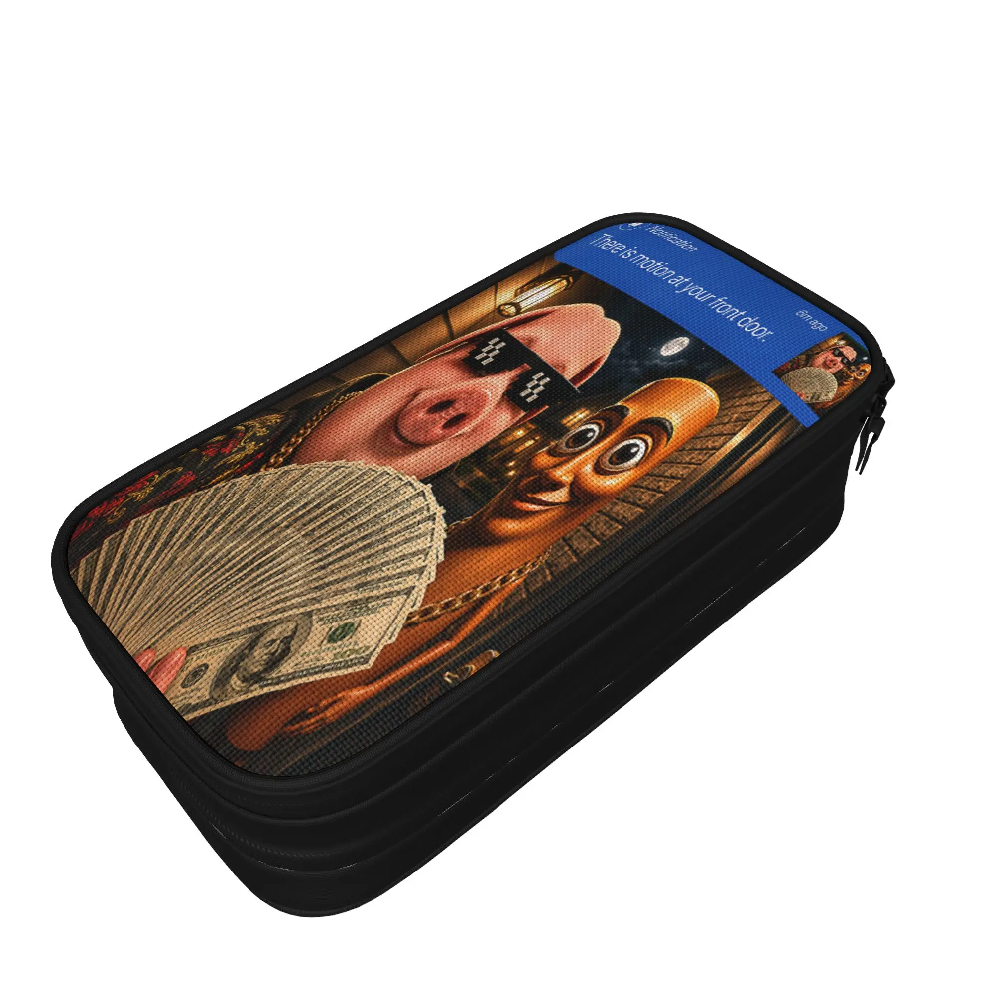 There is Motion at Your Front Door Tung Tung Tung John Pork Pencil Case Kids Pencil Pouch Design Back To School Pencil Cases