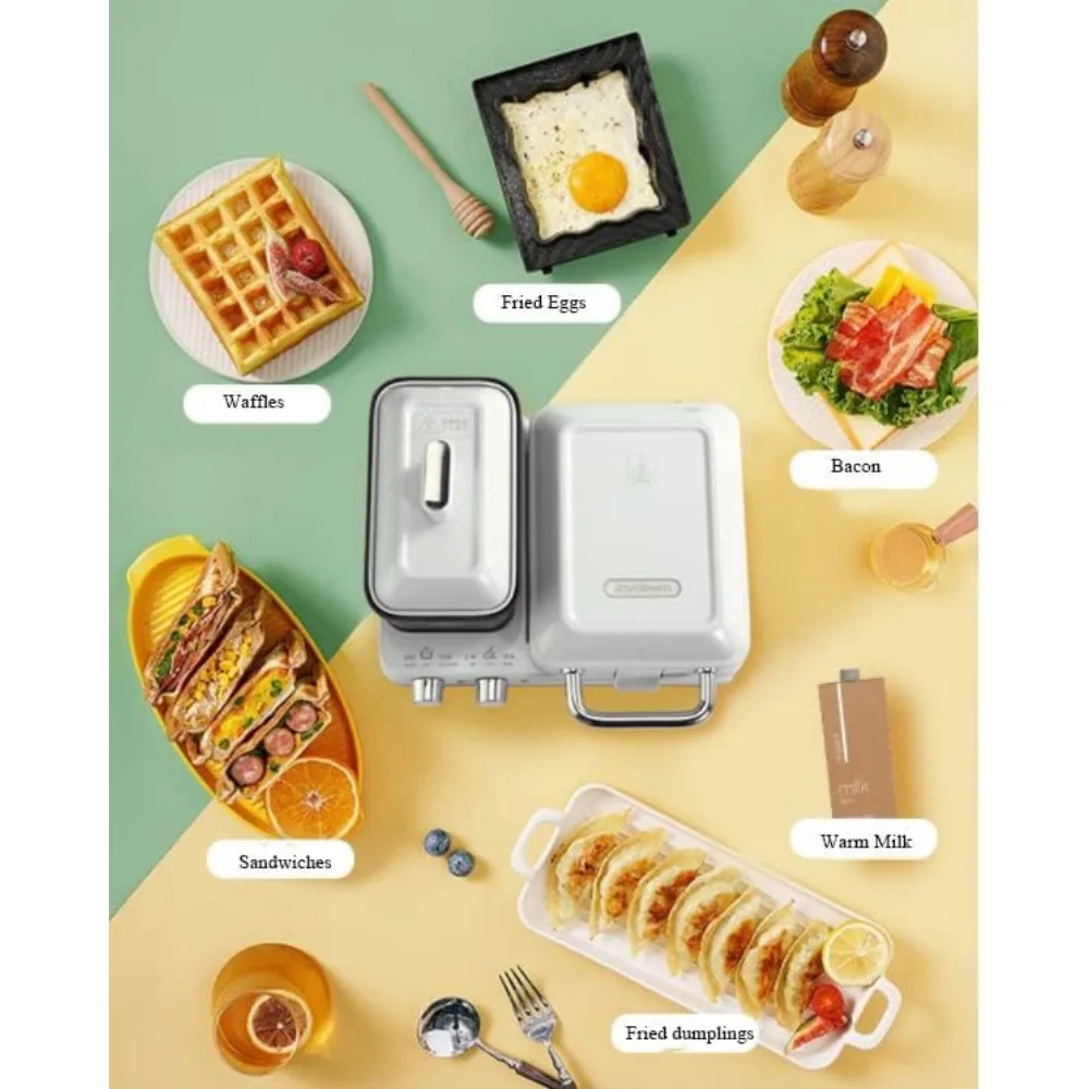 4-in-1 Breakfast Station, Multifunctional Breakfast Maker, Sandwich Maker with Egg Boiler, Panini Press Grill