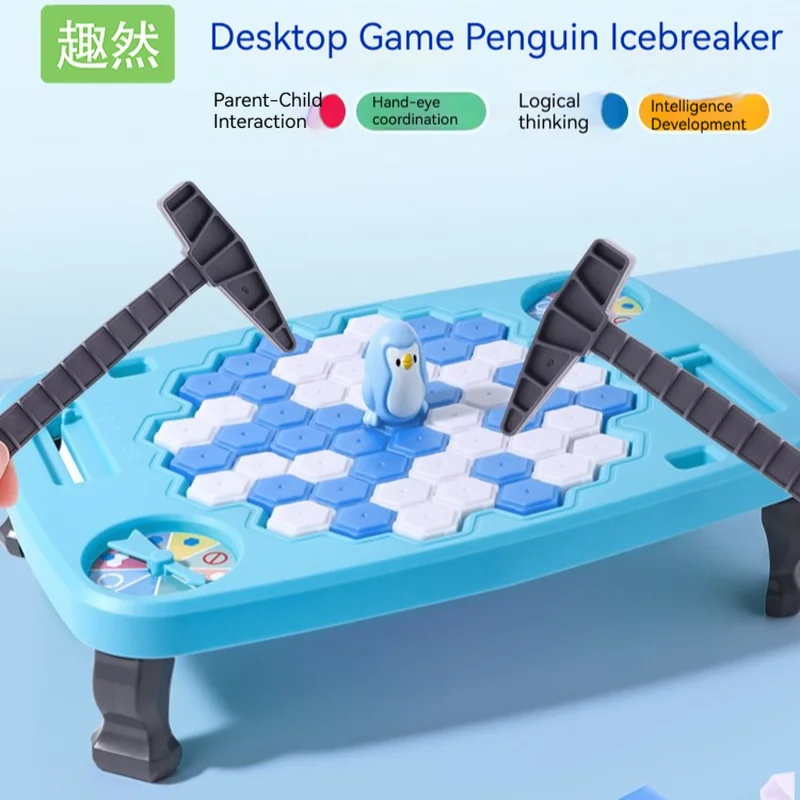 Cute Knocking On Ice Cubes To Save Penguins Anime Peripheral Cartoon Toys Puzzle thinking Training Concentration Board Game Gift