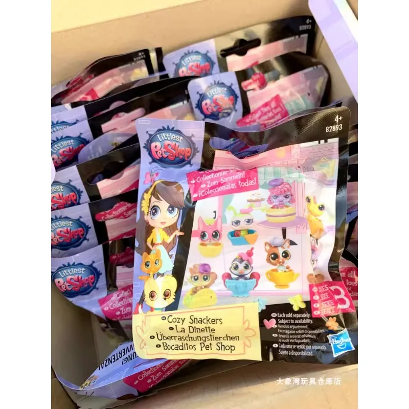 Hasbro Littlest Pet Shop śliczny Model zwierzęcia duże zwierzęta rysunek kot Model psa zabawki pudełko z niespodzianką kolekcja prezenty urodzinowe