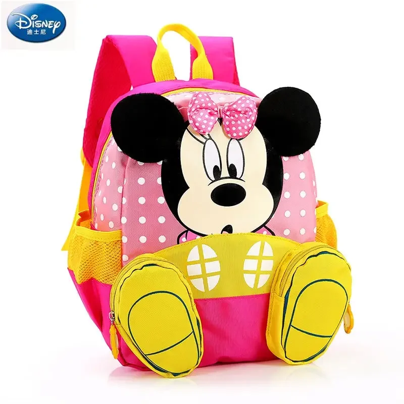 Disney Children\'s Backpack Baby Kindergarten Cute Animal Cartoon Minnie Kids Mickey mouse bag for school