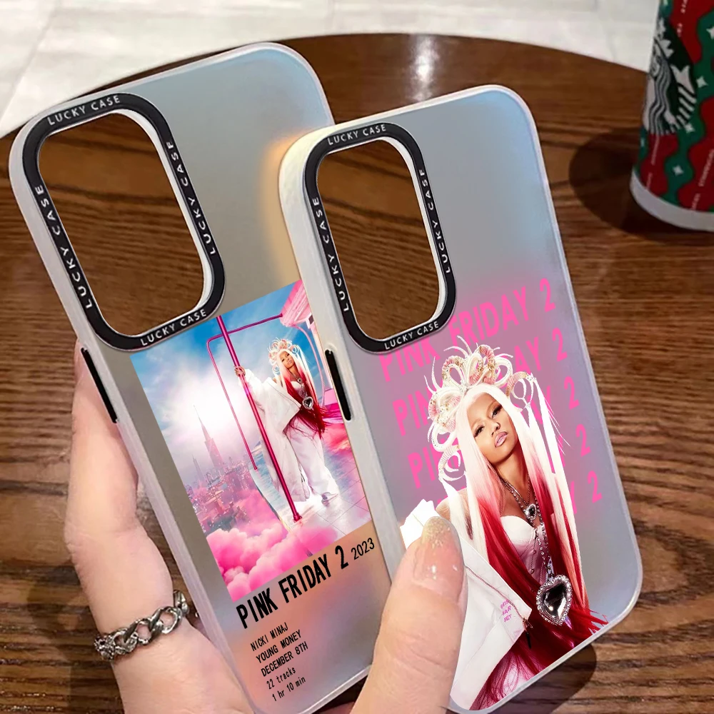 

Nicki Minaj Rapper Pink Friday 2 Phone Case for Samsung Galaxy S24 S23 S22 S21 Ultra Plus M53 Matte Aurora Laser Gradient Cover