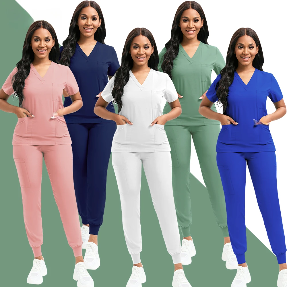 

Medical Nurse Uniform Workwear Medical Scrubs Set Tops Pants Hospital Uniform Surgery Dentist Overalls Spa Clinical Clothes