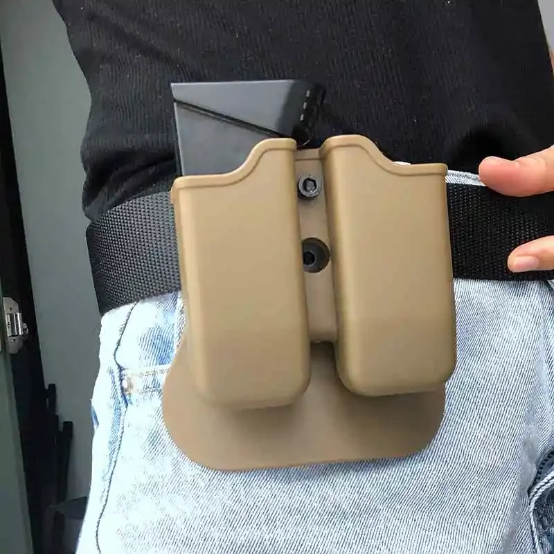 Doppio portariviste universale 9mm .40 Mag fondina per Glock 17 Beretta M9 M92 USP Paddle Magazine Pouch Case