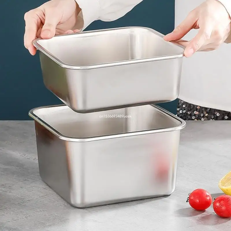 

Stainless Steel Meal Container with Transparent Lid Storage Box for Storing Dry and Wet Foods Practical Container