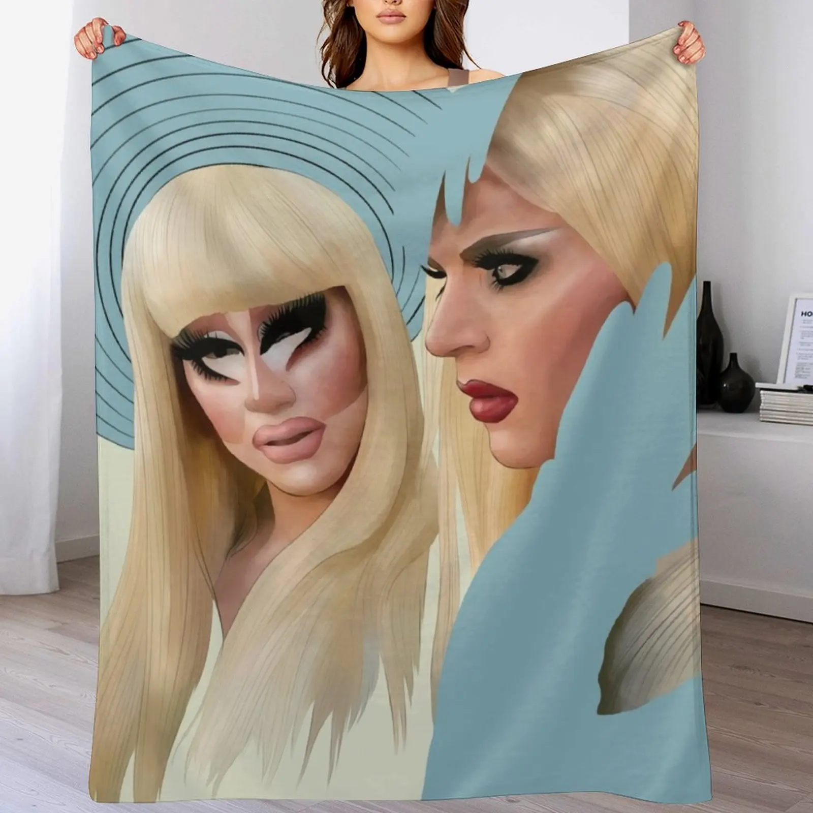 Trixie & Katya Throw Blanket Stuffeds Blankets For Baby Bed linens Single Blankets