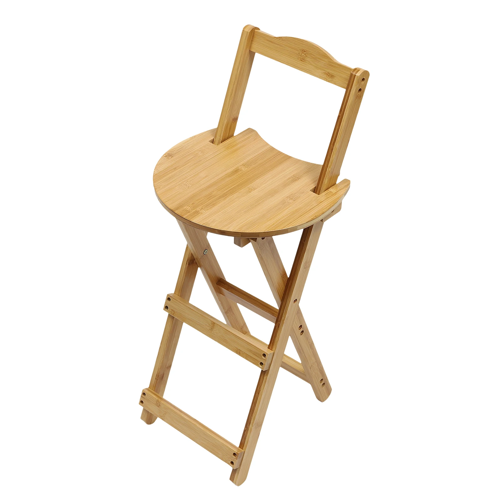 Portable Bar Chairs Folding Bamboo Bar Stool  for Home, Outdoor Max. Load 100kg