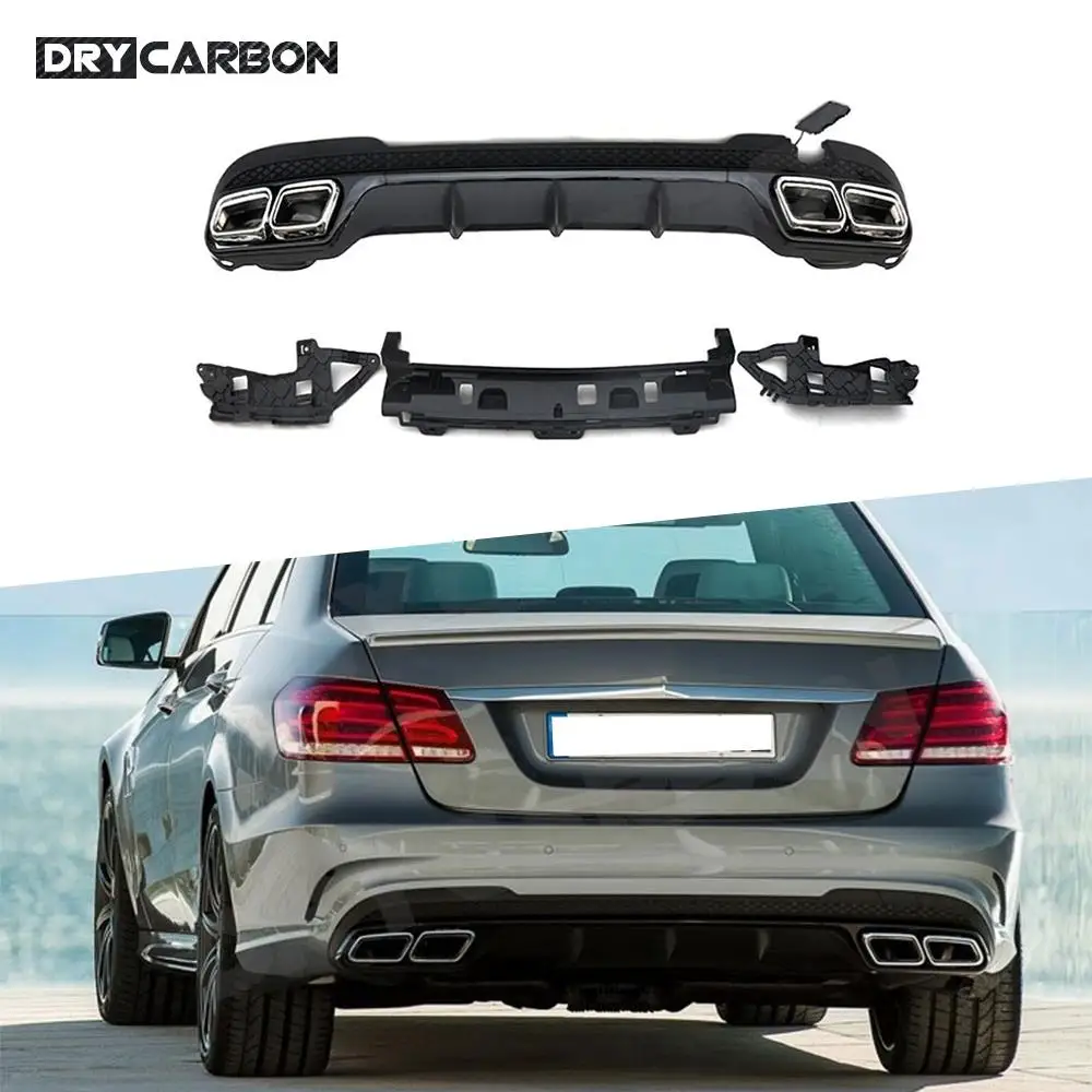 

Спойлер на задний бампер с насадками для выхлопных газов для Mercedes Benz E Class W212 E350 E400 E63 AMG Sport 2013-2016 без стандартного