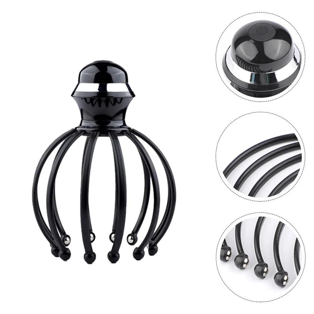 

Portable Rechargeable Electric Scalp Massager Black Unique Claw Design Deep Tissue Massage Head Acupoint Stimulator Gift