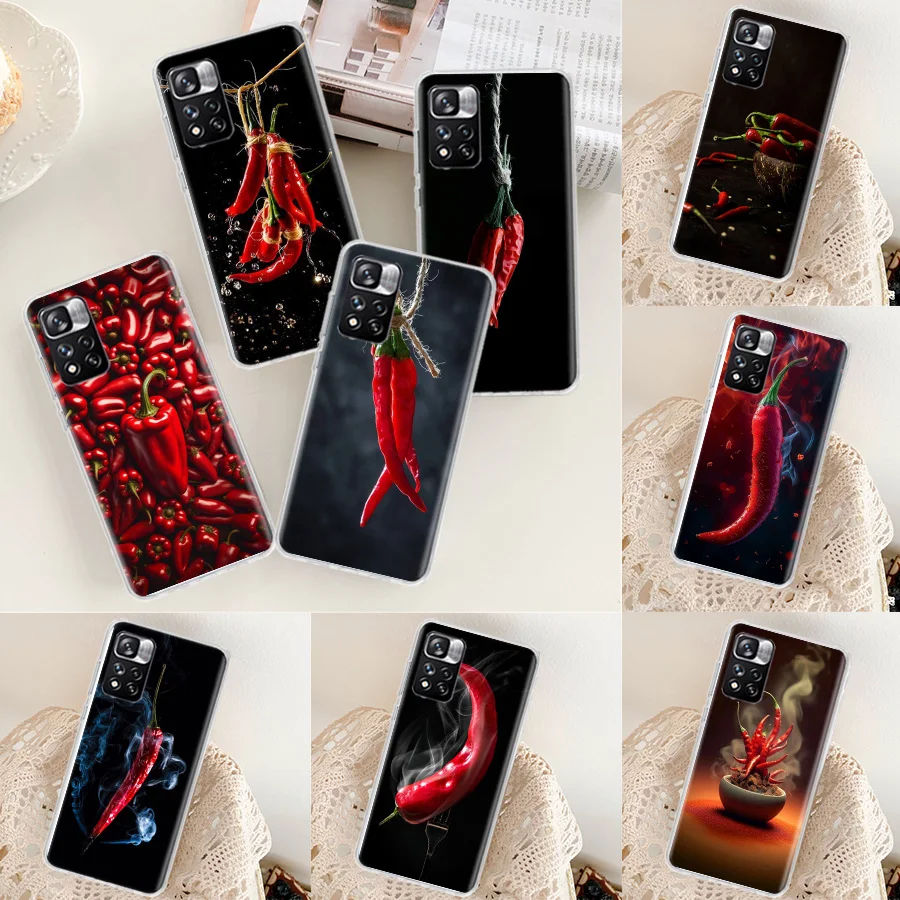 Taste The Flavor of Chili Peppers Phone Case For Xiaomi Redmi Note 13 14 Pro+ 5G 10 10A 10C 12 12C 9 9A 9C 9T 8 8A 7 7A K60 K70