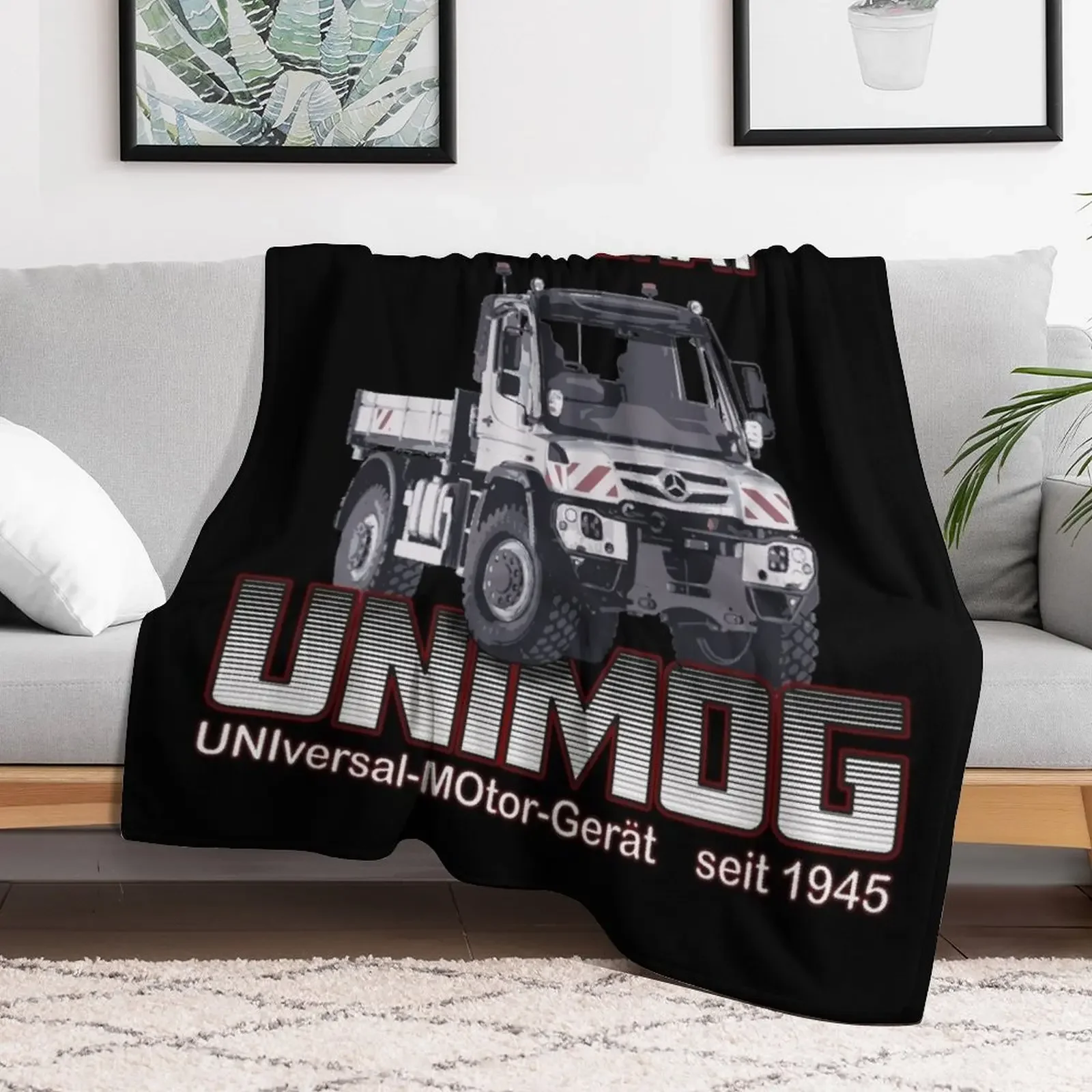 THE GREAT UNIMOG 530 (UNIversal-MOtor-Ger?t) - on black Throw Blanket All Weather Soft Throw Blanket for Sofa