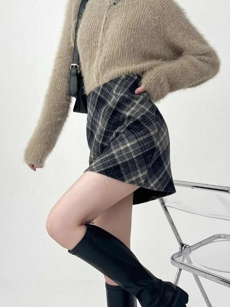 Chic Plaid Mini Skirts Women Fashion High Waist Preppy Style Young Sweet Leisure Female Streetwear All-match Popular Comfortable