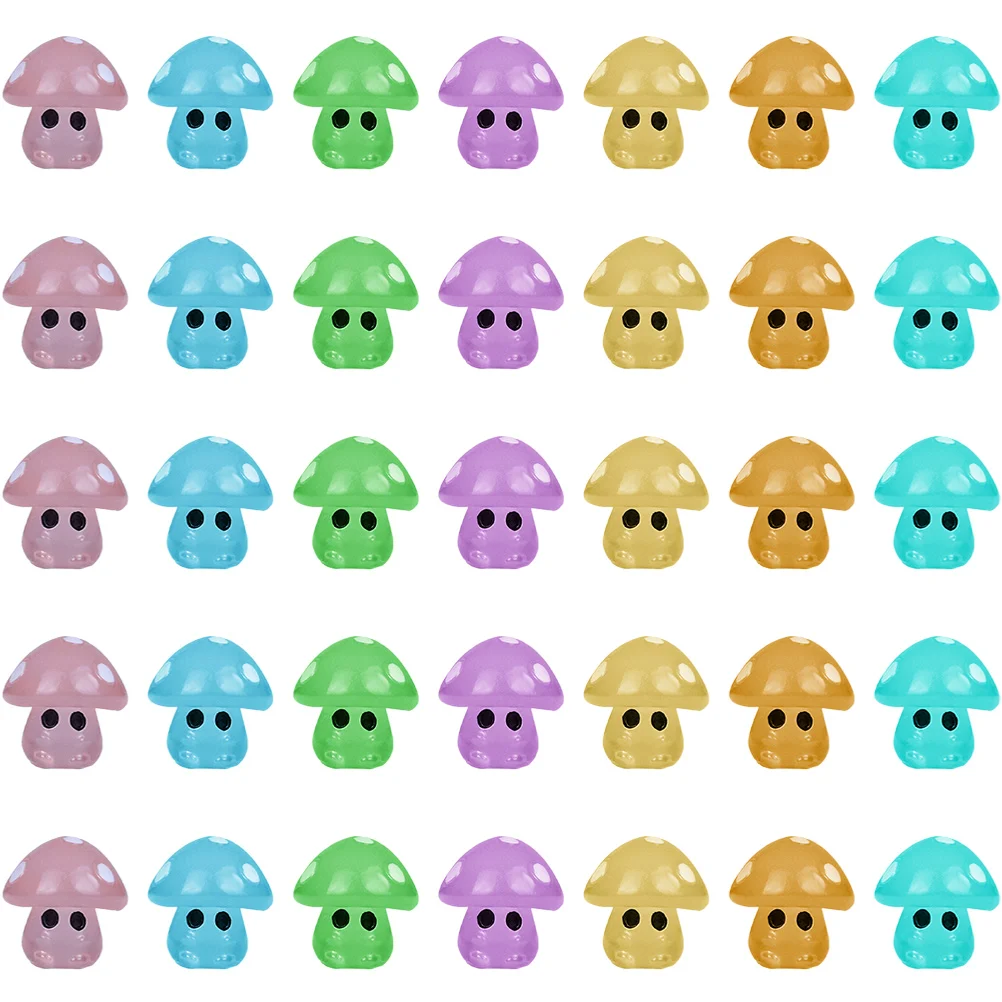 Im Dunkeln leuchtende Pilzornamente, Puppenhaus-Pilze, Terrarium-Landschaft, kleine Fee im Freien, Terrassendekoration