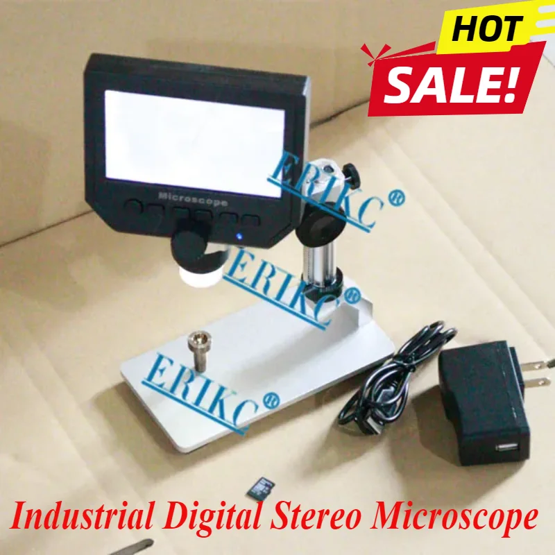 Digital LCD Microscope E1024032 Industrial Digital Stereo Microscope with Camera Screen Cyclic Recording Auto Power Off