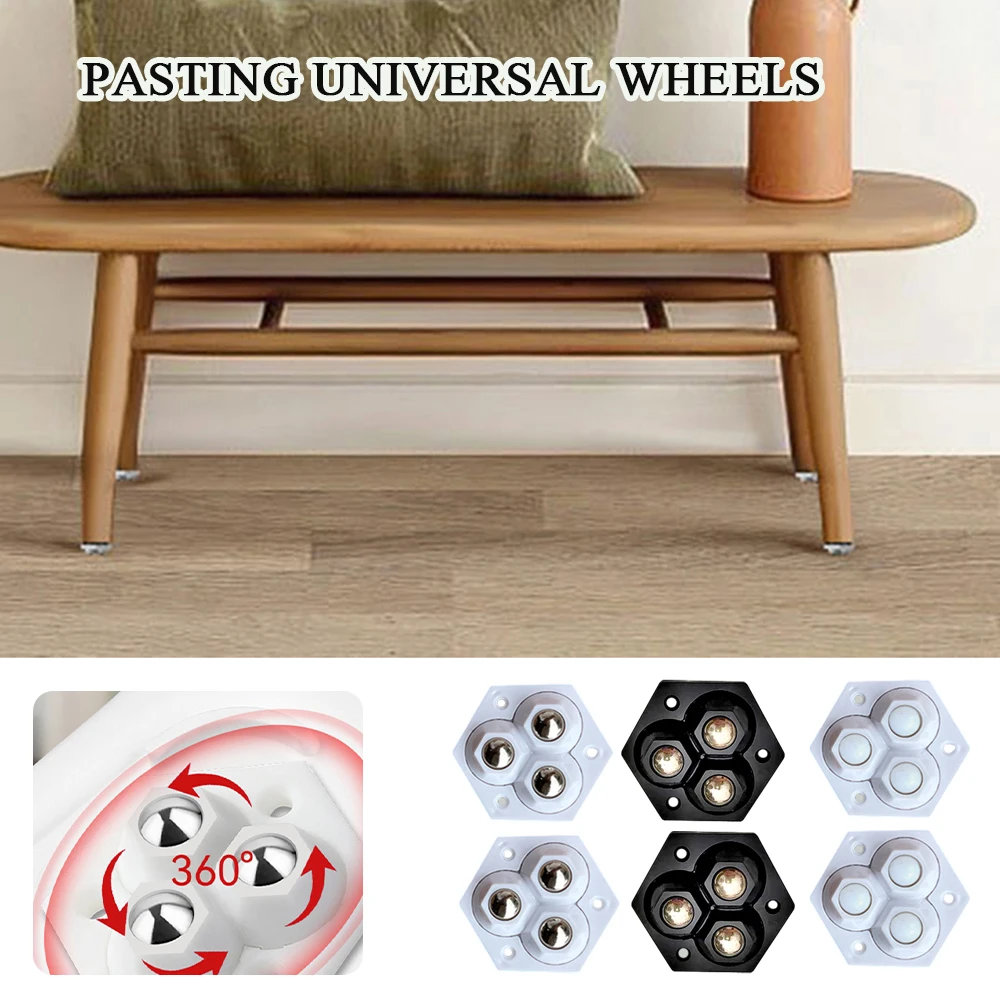 4pcs Small Adhesive Caster Wheels Strong Load-bearing Caster Wheel For Mahjong Machines