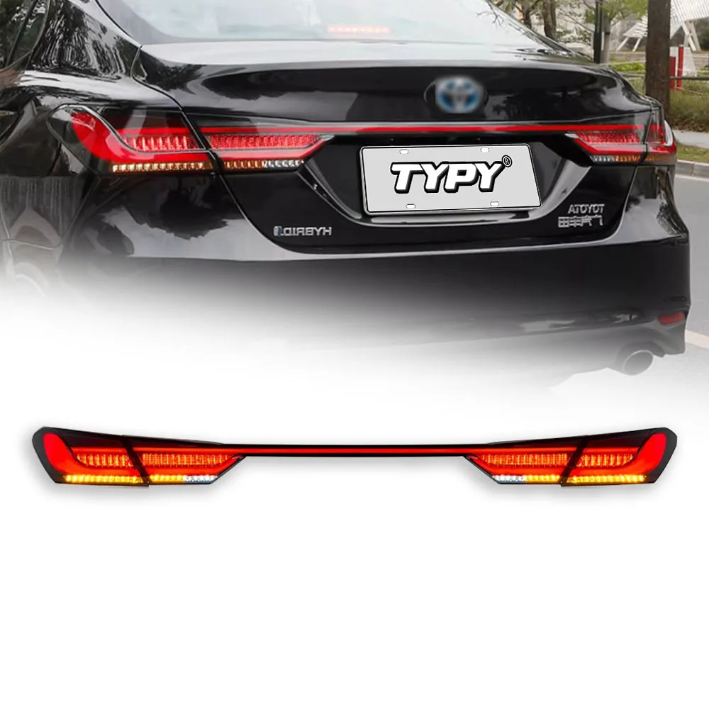 LED Car Lights Through Tail Lamps Assembly For Toyota Camry 8th Gen 2018-2022 Rear Tail Lights DRL Start-up Dynamic Light Brake