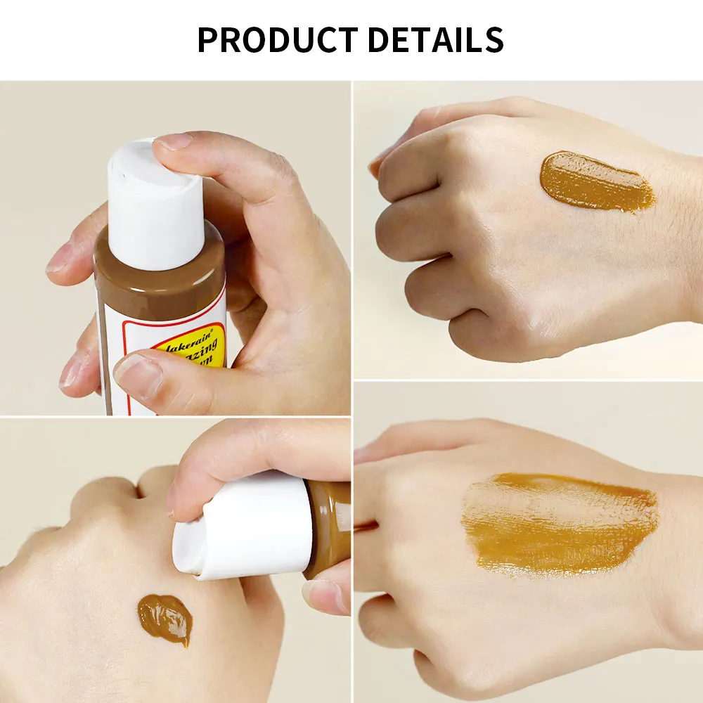 Loción marrón de 100ml, loción para cejas de larga duración, hermosa loción para la piel bronceada, refuerzo de bronceado, maquillaje de coco resistente al agua